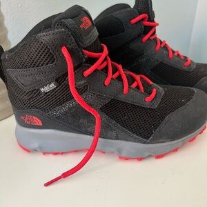 The North Face Kids Black and Red Hiking Boots